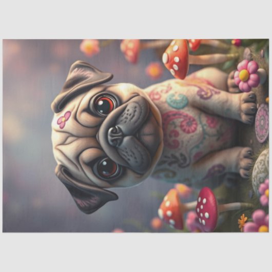 愛らしいカラフル子犬 薄葉紙 (正面)