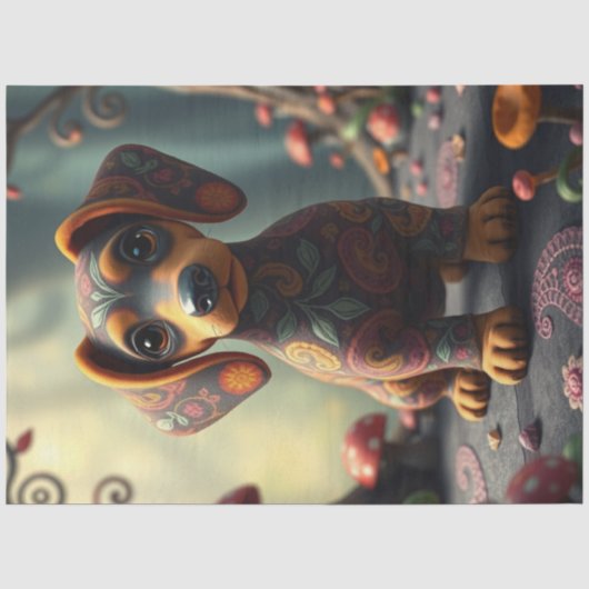 愛らしいカラフル子犬 薄葉紙 (正面)