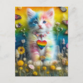 愛らしいカラフル子猫 ポストカード (正面)