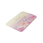 愛らしいカラフル水彩花 バスマット (アングル)