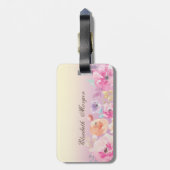 愛らしいカラフル水彩花 ラゲッジタグ (裏面縦)