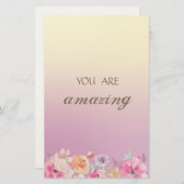 愛らしいカラフル水彩花 便箋 (正面/裏面)