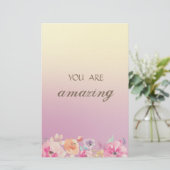 愛らしいカラフル水彩花 便箋 (スタンド正面)