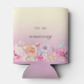 愛らしいカラフル水彩花 缶クーラー (裏面)