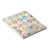 愛らしいカラフル犬の手のプリント，《写真》ぼけ味 ノートパッド (アングル)