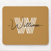 愛らしいカラフル自然茶色のイニシャルとスクリプト マウスパッド (正面)