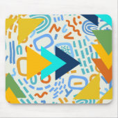 愛らしいカラフル70sレトロ抽象芸術パターン緑 マウスパッド (正面)