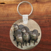 愛らしいカワウソ科 キーホルダー (正面)