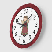 愛らしいカントリー・エンジェル人形 ラージ壁時計 (傾斜)