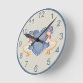 愛らしいカントリー・グースクロック ラウンド壁時計 (傾斜)