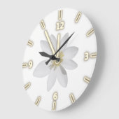 愛らしいガーリーの白いデイジー ラージ壁時計 (傾斜)