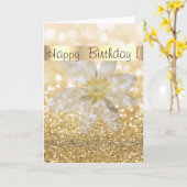 愛らしいガーリー,デイジー，キラキラ，《写真》ぼけ味,パーソナライズされた カード (黄色い花)