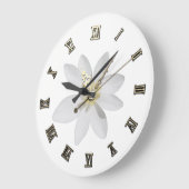 愛らしいガーリー,デイジー，白 ラージ壁時計 (傾斜)