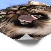 愛らしいキジトラ猫の鳴き声 アクリル画 ポスター (角)