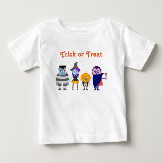 愛らしいキッズハロウィーンの衣装パーティー ベビーTシャツ (正面)