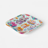 愛らしいキッズバニーバースデーパーティープレート ペーパープレート (傾斜あり)