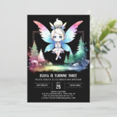 愛らしいキッズフェアリー誕生日 招待状 (スタンド正面)
