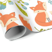 愛らしいキツネとフローラ包装紙 ラッピングペーパー (ロールコーナー)