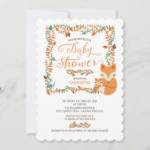 愛らしいキツネウッドランドベビーシャワー招待状 招待状 (正面)