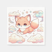 愛らしいキツネベビーシャワー スタンダードカクテルナプキン (正面)