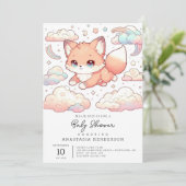 愛らしいキツネベビーシャワー 招待状 (スタンド正面)
