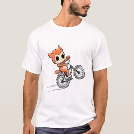 愛らしいキツネライダー – かわいいマンガの自転車スタントデザイン Tシャツ