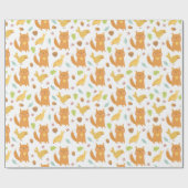 愛らしいキツネ ラッピングペーパー (フラット)