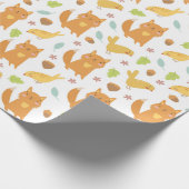 愛らしいキツネ ラッピングペーパー (角)