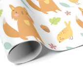 愛らしいキツネ ラッピングペーパー (ロールコーナー)