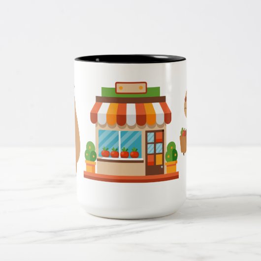 愛らしいキャピバラマグ ツートーンマグカップ (中央)