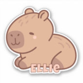 愛らしいキャピバラ漫画パーソナライズされたかわいい シール (正面)