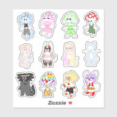 愛らしいキャラクターのシール シール (シート)