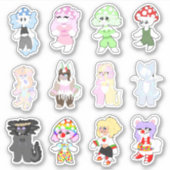 愛らしいキャラクターのシール シール (正面)