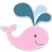 愛らしいキャラクターの赤ちゃんクジラ シール (正面)