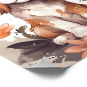 愛らしいキャリバリーキングチャールズスパニエル犬かわいい犬 ポスター (角)