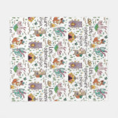 愛らしいキャンピング動物 フリースブランケット (正面(横))