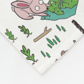 愛らしいキャンピング動物 フリースブランケット (角)