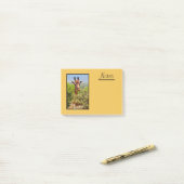 愛らしいキリンが木々の上で頭を突き出した ポストイット (デスク上)