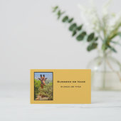 愛らしいキリンが木々の上で頭を突き出した 名刺 (スタンド正面)