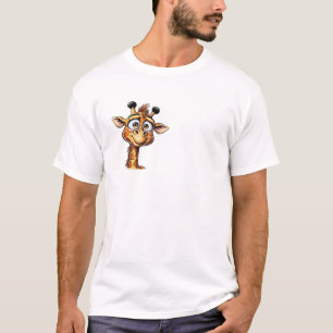 「愛らしいキリンが行動に!」 Tシャツ