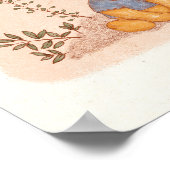 愛らしいキリンのブルーシャツイラストレーション ポスター (角)