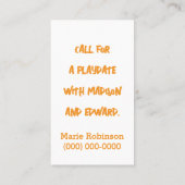 愛らしいキリンのプレイデート コーリングカード (裏面)