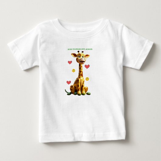 「愛らしいキリンベビーティー」 ベビーTシャツ (正面)