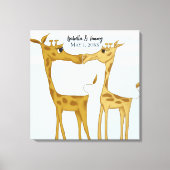 愛らしいキリン好き キャンバスプリント (正面)