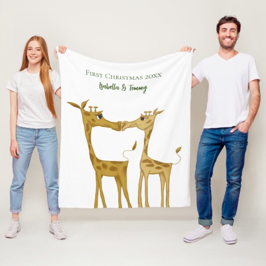 愛らしいキリン好き フリースブランケット (インサイチュ)