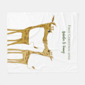 愛らしいキリン好き フリースブランケット (正面(横))