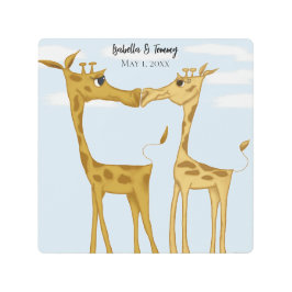 愛らしいキリン好き メタルプリント