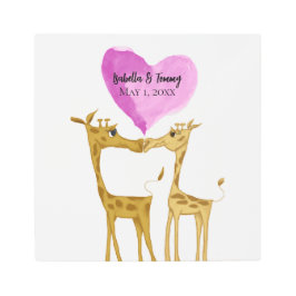 愛らしいキリン好き メタルプリント