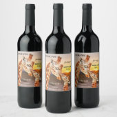 愛らしいキリン母の日 ワインラベル (ボトル)