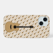 愛らしいギター iPhone 15ケース (裏面横)